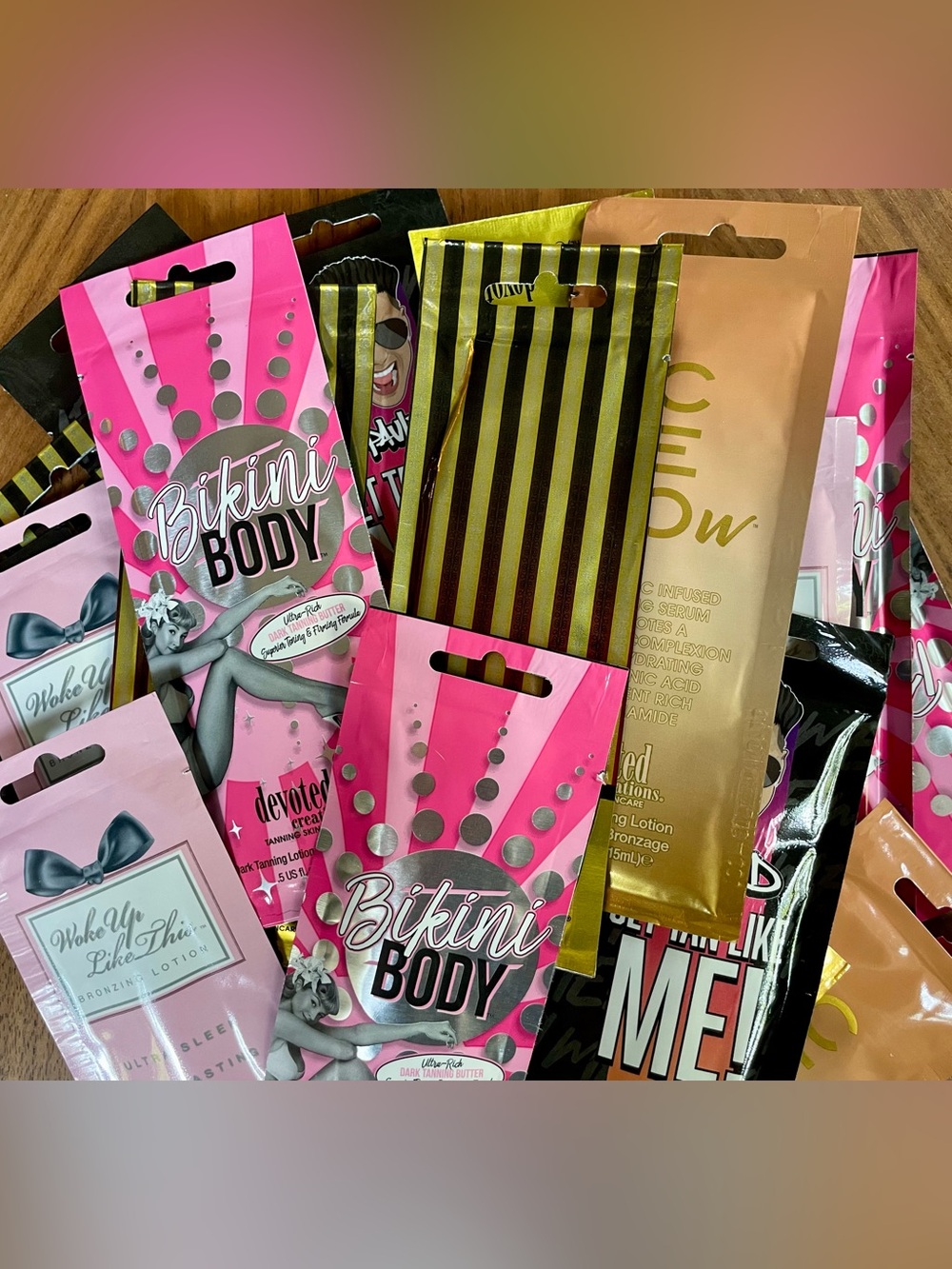 50 Devoted Creations Tanning tan lotion packets CEO Glow Bikini Body Woke Up